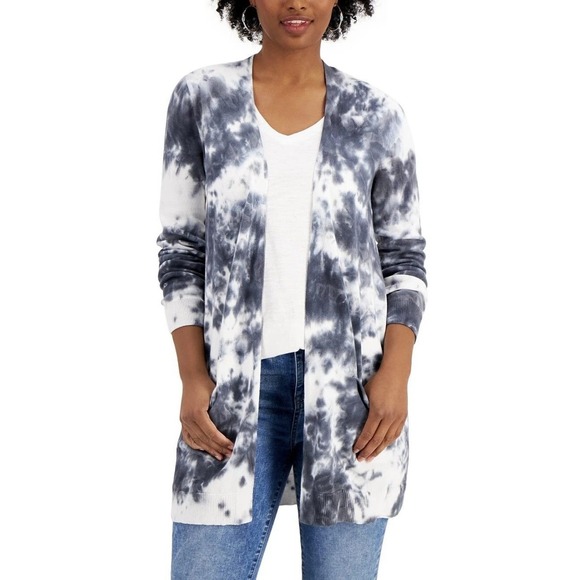Style & Co Open Front Cardigan Duster‎ Tie Dye Pockets 3X - Picture 1 of 5